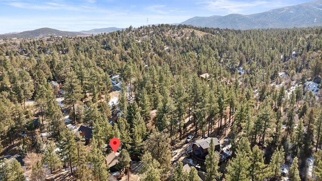 aerial view with a mountain view