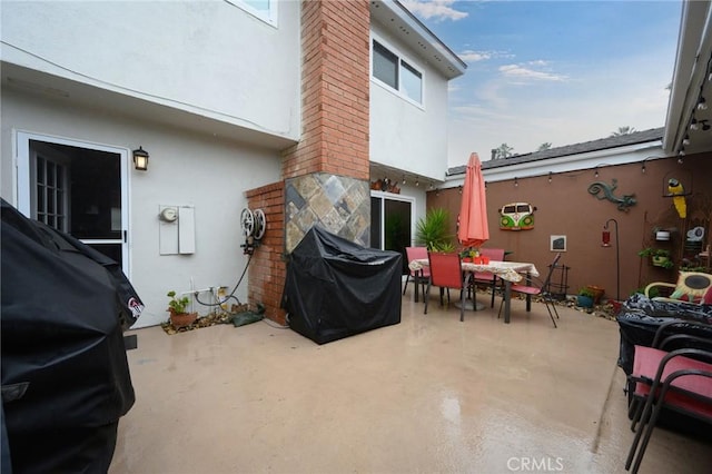 view of patio / terrace with a grill