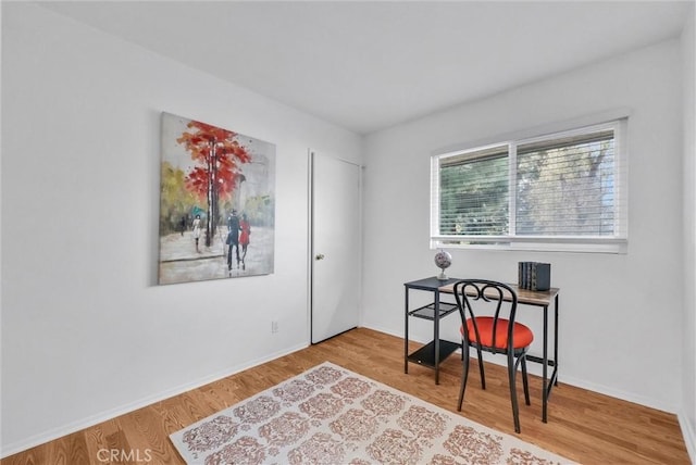 office featuring hardwood / wood-style floors