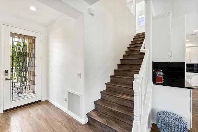 entryway with light wood-type flooring