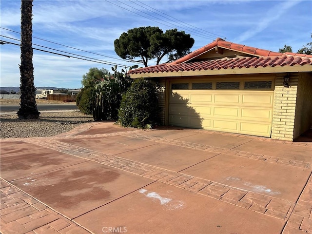 view of garage