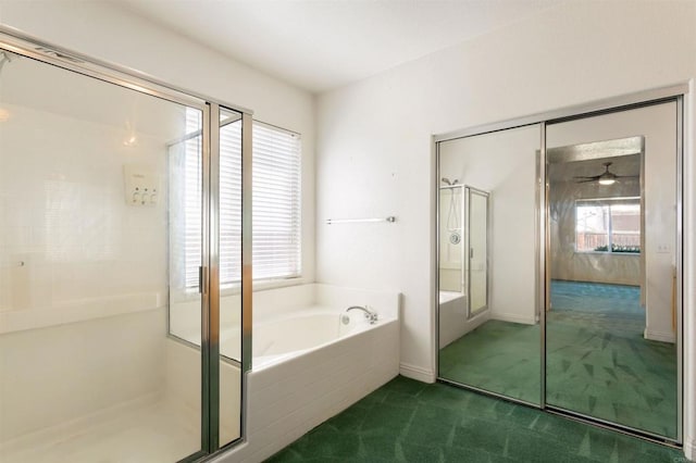 bathroom with plus walk in shower