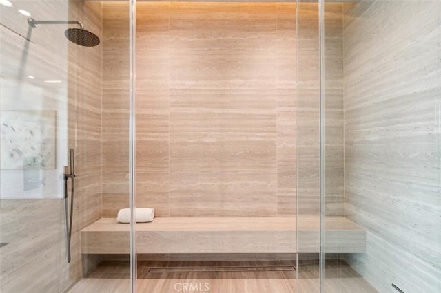 bathroom with walk in shower