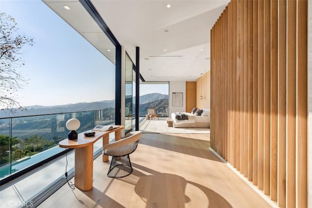 balcony with a mountain view