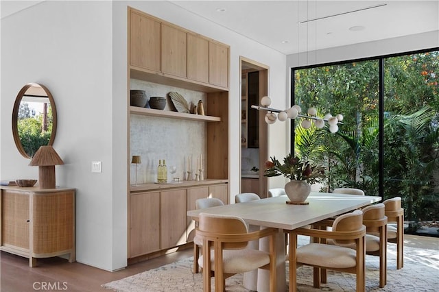 dining area featuring hardwood / wood-style floors