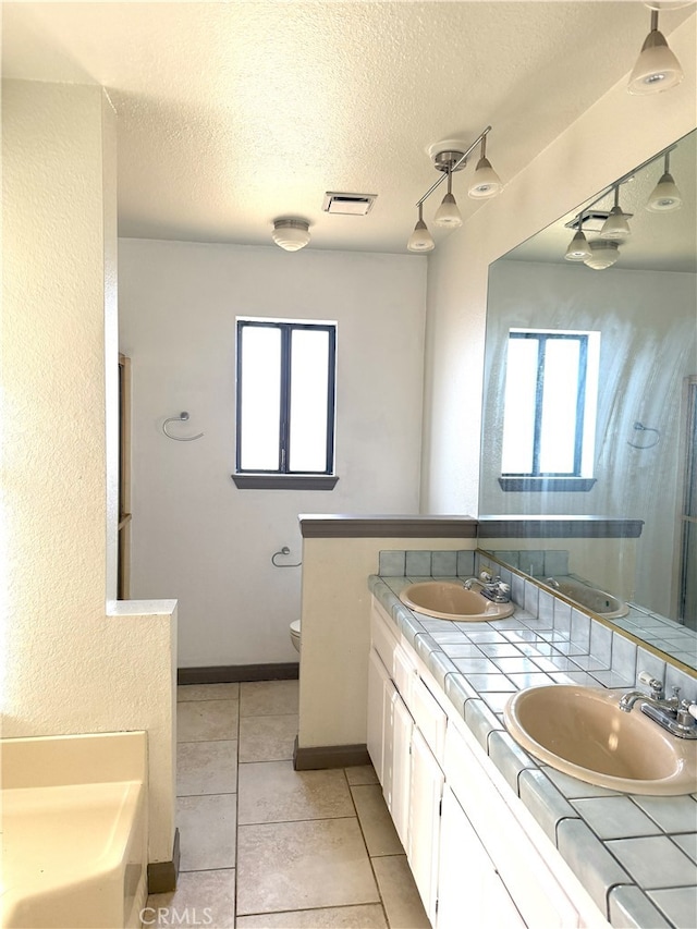 bathroom featuring plenty of natural light, visible vents, and a sink