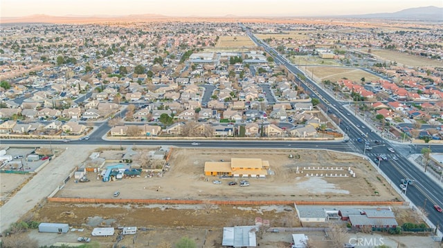 view of aerial view at dusk