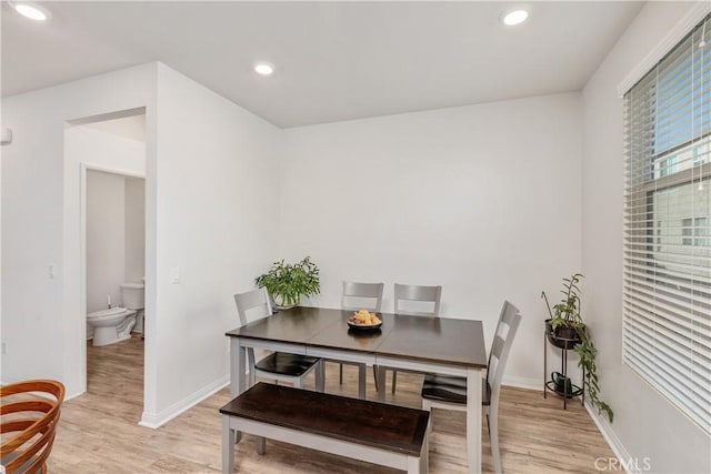 dining room with light hardwood / wood-style flooring