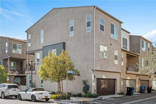 view of building exterior featuring a garage