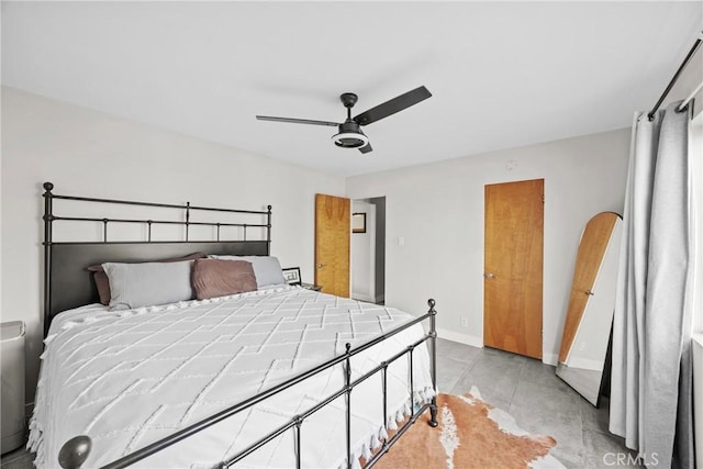 bedroom featuring ceiling fan