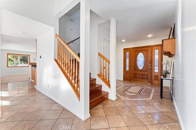 view of tiled foyer