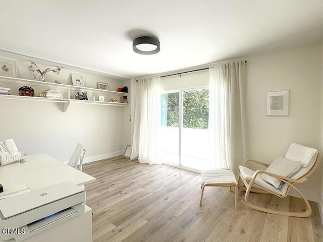 office featuring light hardwood / wood-style flooring