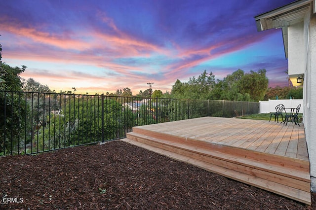 view of deck at dusk