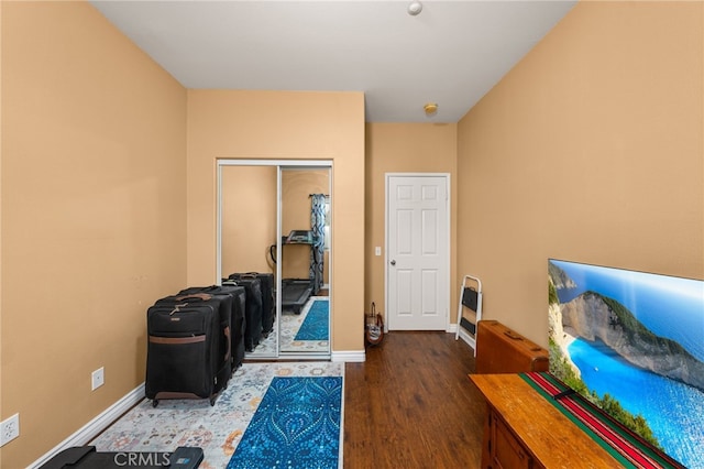 misc room featuring dark hardwood / wood-style flooring