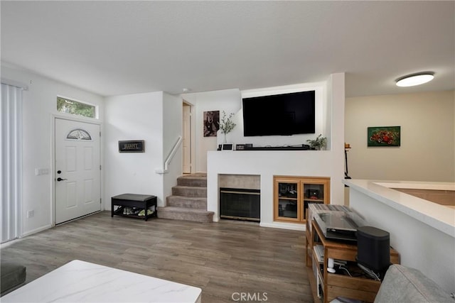 living room featuring hardwood / wood-style floors