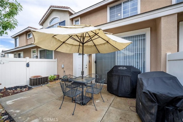 view of patio / terrace featuring a grill