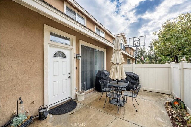 view of patio with area for grilling