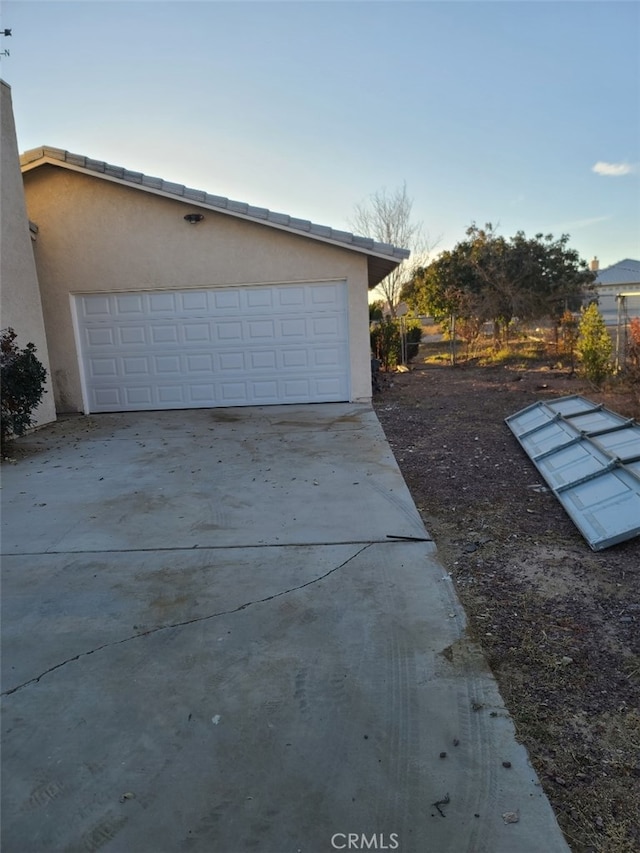 view of garage