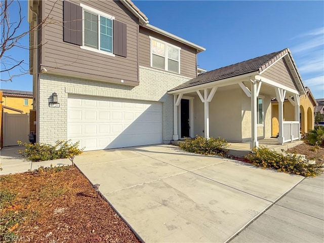 view of front facade with a garage