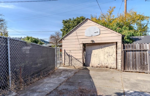 view of garage