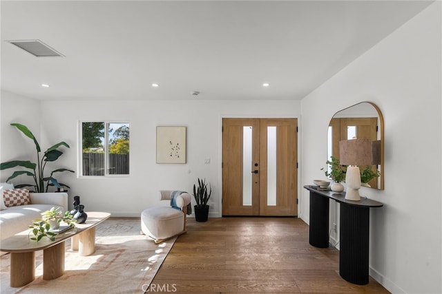 entryway featuring hardwood / wood-style flooring