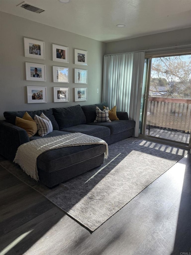 living room featuring hardwood / wood-style flooring