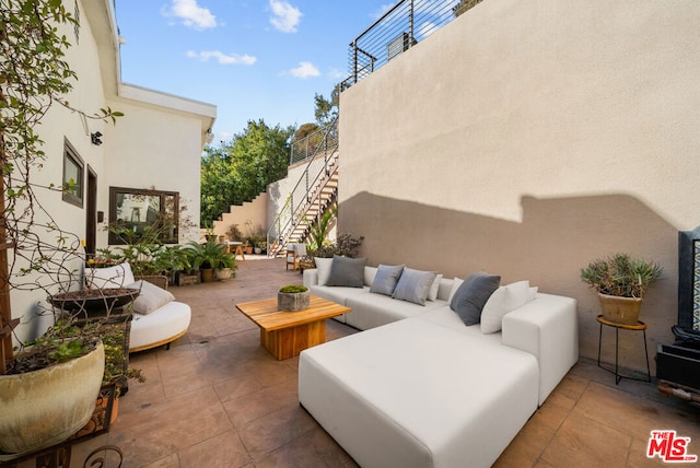 view of patio with an outdoor hangout area