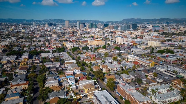 aerial view with a mountain view