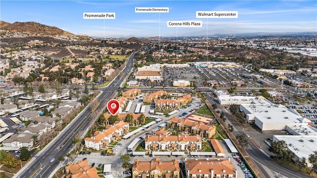 aerial view featuring a mountain view