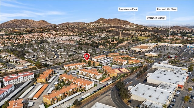 bird's eye view featuring a mountain view