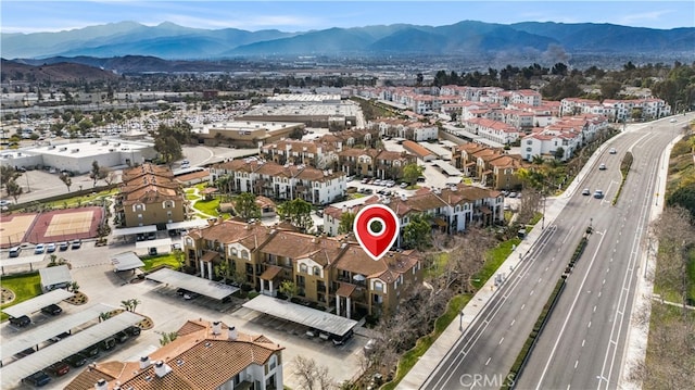 aerial view featuring a mountain view