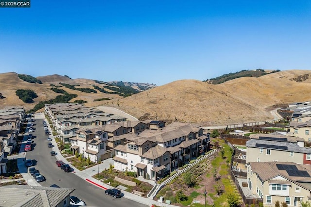 bird's eye view featuring a mountain view