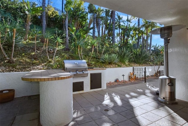 view of patio featuring an outdoor kitchen and area for grilling