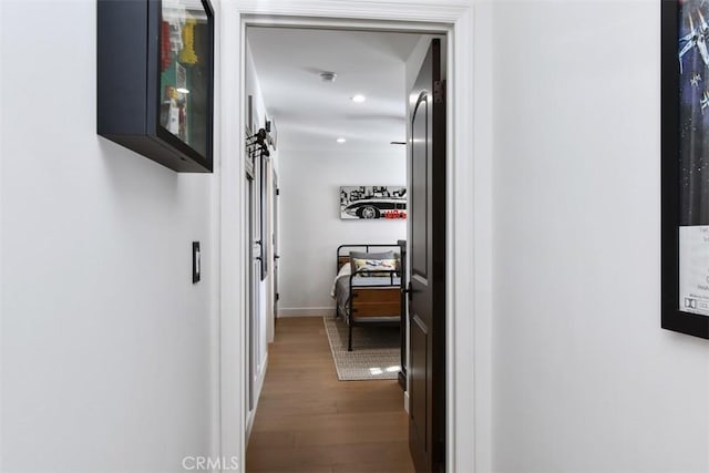 hall featuring hardwood / wood-style floors