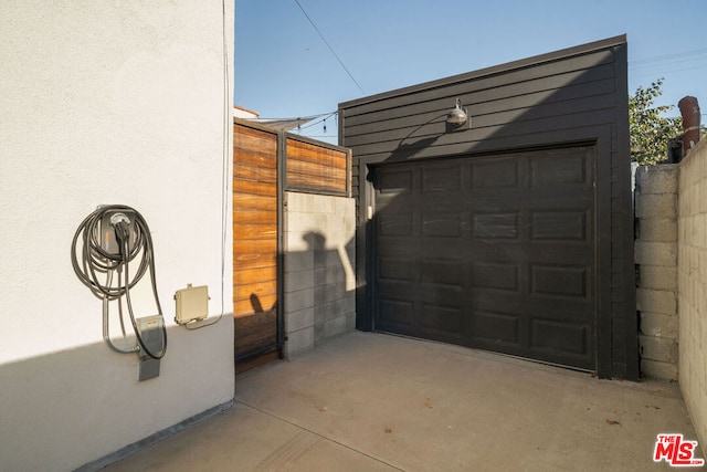 view of garage