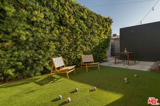 view of yard with a patio area