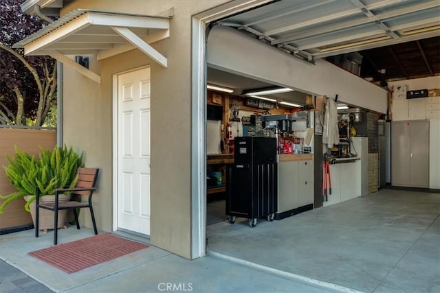 view of garage