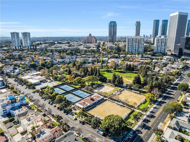 birds eye view of property featuring a view of city