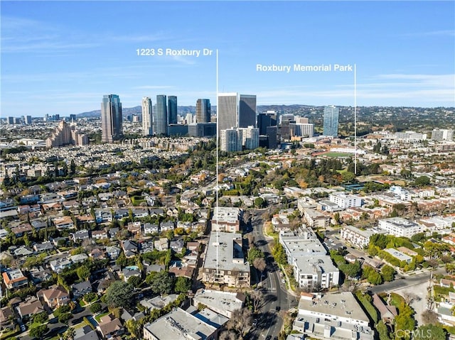 drone / aerial view featuring a view of city