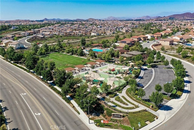 bird's eye view featuring a mountain view