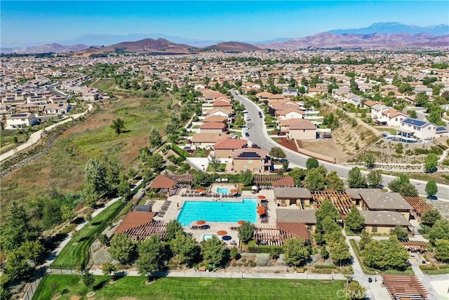 bird's eye view featuring a mountain view