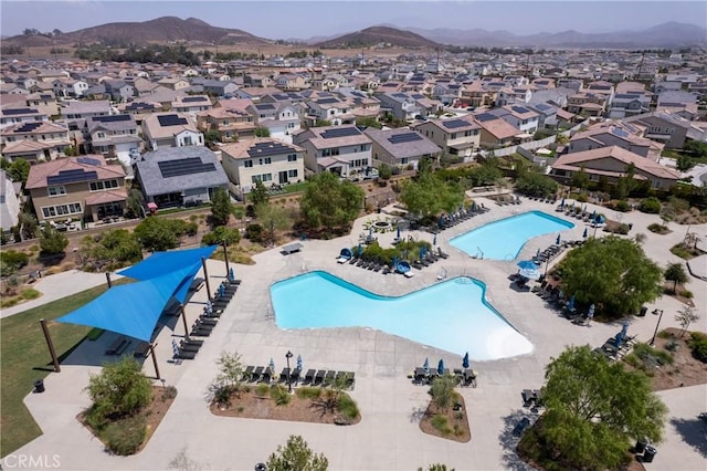 bird's eye view featuring a mountain view