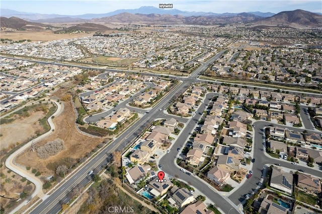 drone / aerial view with a mountain view