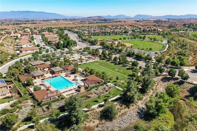 aerial view featuring a mountain view