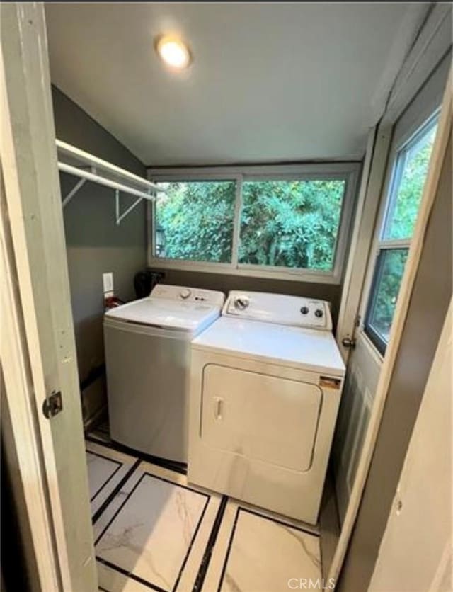 laundry area featuring washer and dryer