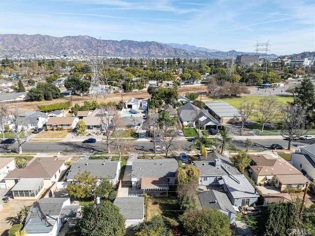 aerial view with a mountain view