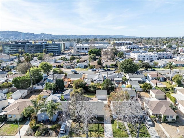 bird's eye view with a mountain view