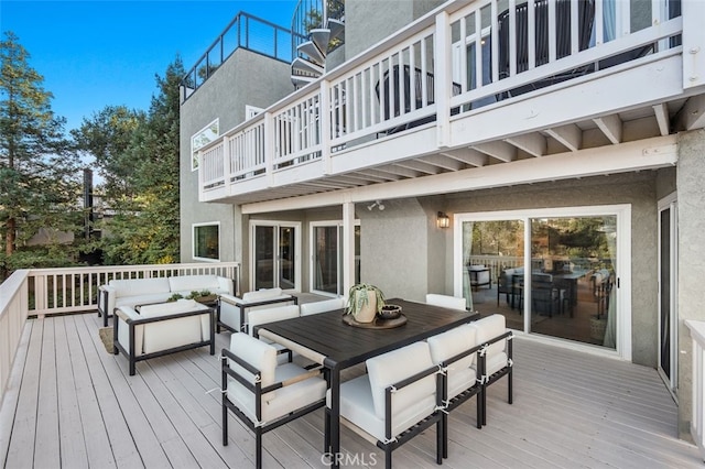 deck featuring an outdoor hangout area