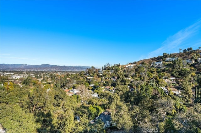 aerial view with a mountain view