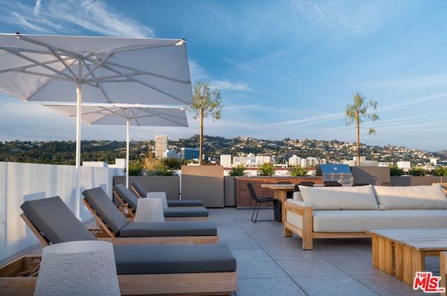 view of patio / terrace featuring area for grilling and outdoor lounge area